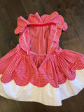 Red Gingham Scalloped Dress