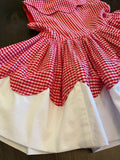 Red Gingham Scalloped Dress