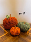 Crocheted Fall Pumpkin Set