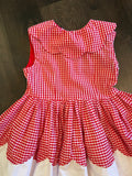 Red Gingham Scalloped Dress