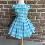 Aqua Daisy Gingham Dress