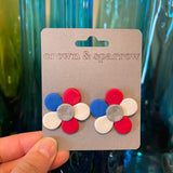 Fourth of July Flower Power Earrings