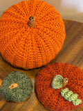 Crocheted Fall Pumpkin Set