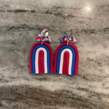 Fourth of July Rainbow Dangle Earrings