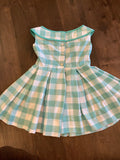 Aqua Daisy Gingham Dress