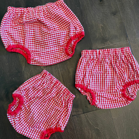 Red Gingham Baby Bloomers