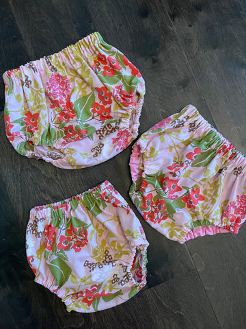 Pink Vintage Floral Baby Bloomers