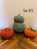 Crocheted Fall Pumpkin Set