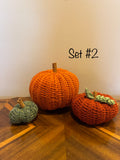 Crocheted Fall Pumpkin Set