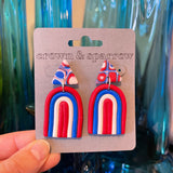 Fourth of July Rainbow Dangle Earrings