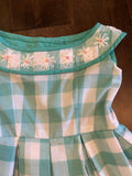 Aqua Daisy Gingham Dress