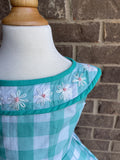 Aqua Daisy Gingham Dress