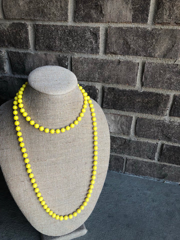 Vintage long Yellow Necklace